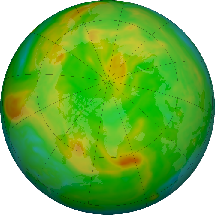 Arctic ozone map for 08 June 2021
